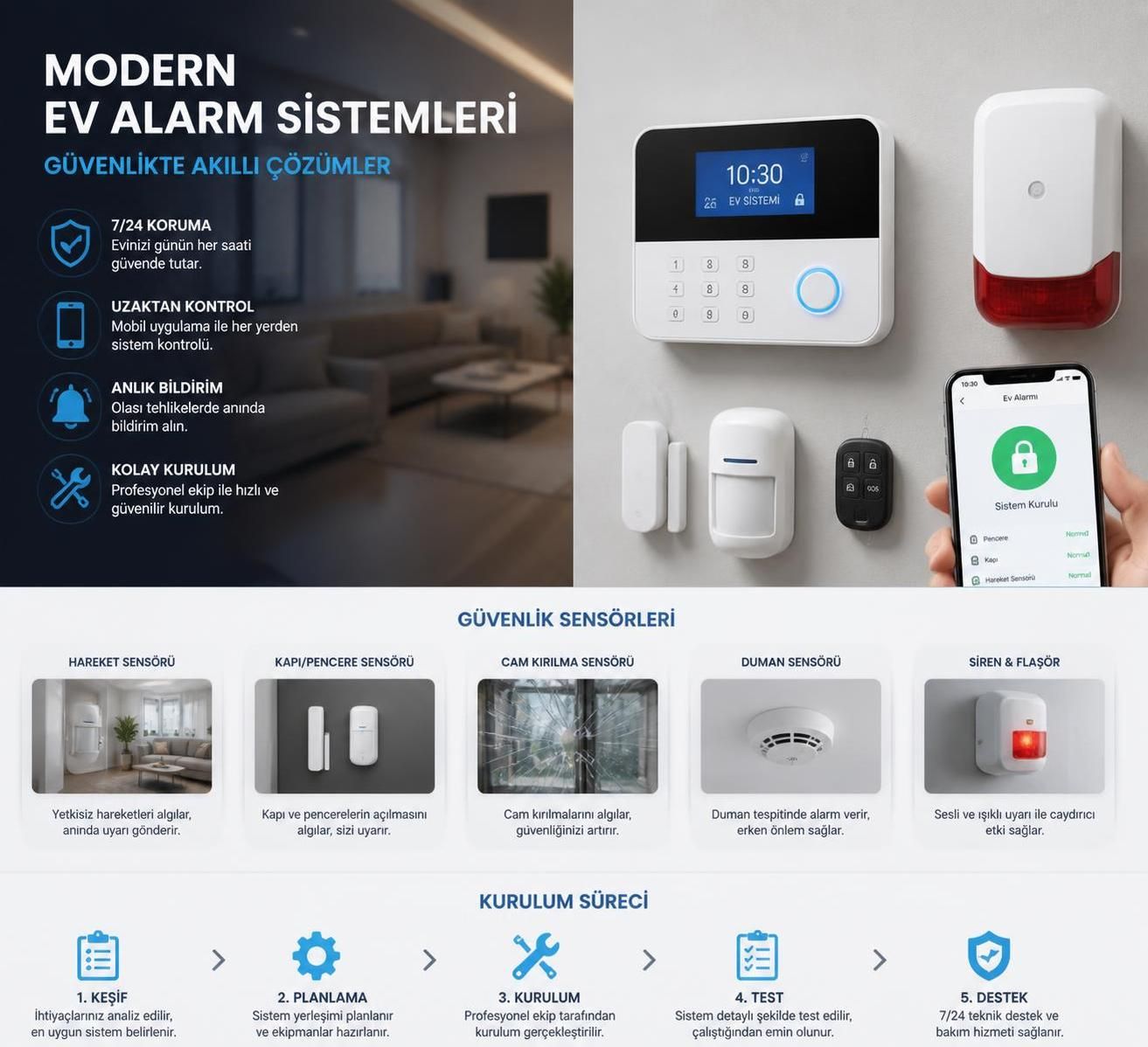 ev alarm sistemleri nedir, nasıl çalışır ve ev güvenliği için neden kritik öneme sahiptir? bu rehberde ev alarm sistemlerinin çeşitlerini ve faydalarını keşfedin.
