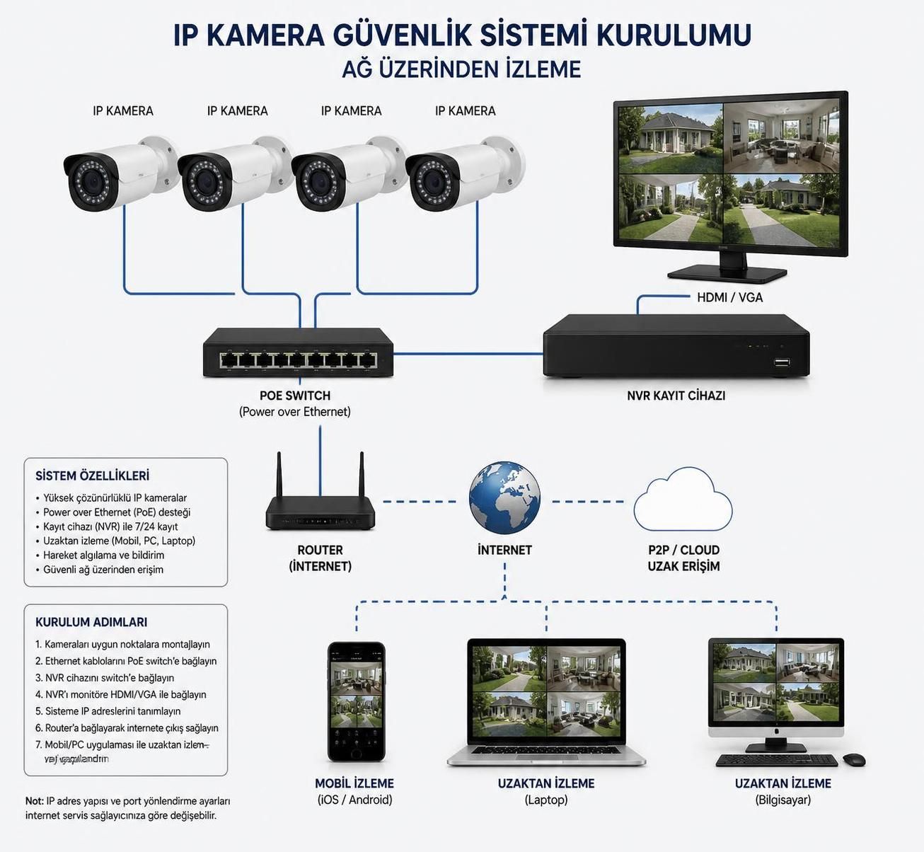 ip kamera seti nedir ve hangi özelliklere sahiptir? bu rehberde ip kamera setlerinin temel özelliklerini, kullanım alanlarını ve seçerken dikkat edilmesi gerekenleri öğrenin.