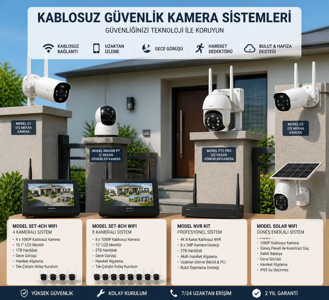 kablosuz kamera sistemleri fiyatları ve bütçenize en uygun en kaliteli güvenlik çözümlerini keşfedin. ev ve iş yeriniz için en iyi kablosuz kamera seçeneklerini bulun.