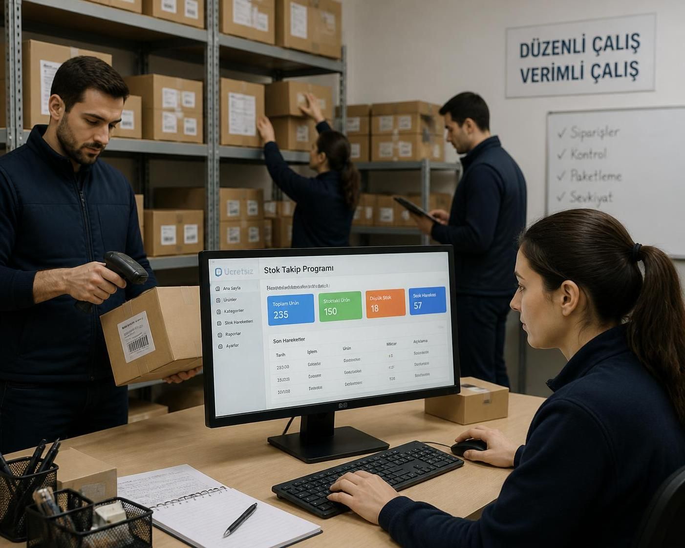 ücretsiz stok takip programı ile envanter yönetimini kolaylaştırın, stoklarınızı anında ve doğru şekilde kontrol edin, işletmenizin verimliliğini artırın.