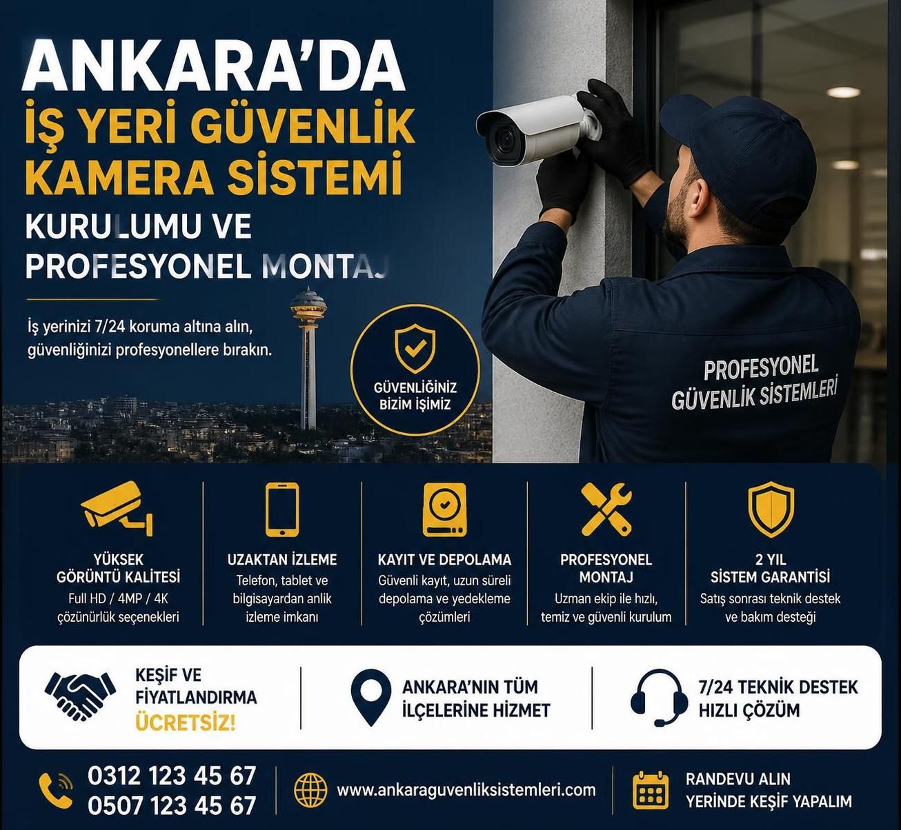 ankara'da kamera sistemleri ile ev ve iş yerlerinizi en iyi şekilde güvence altına alın. yüksek kaliteli güvenlik çözümleriyle sevdiklerinizi ve mülklerinizi koruyun.