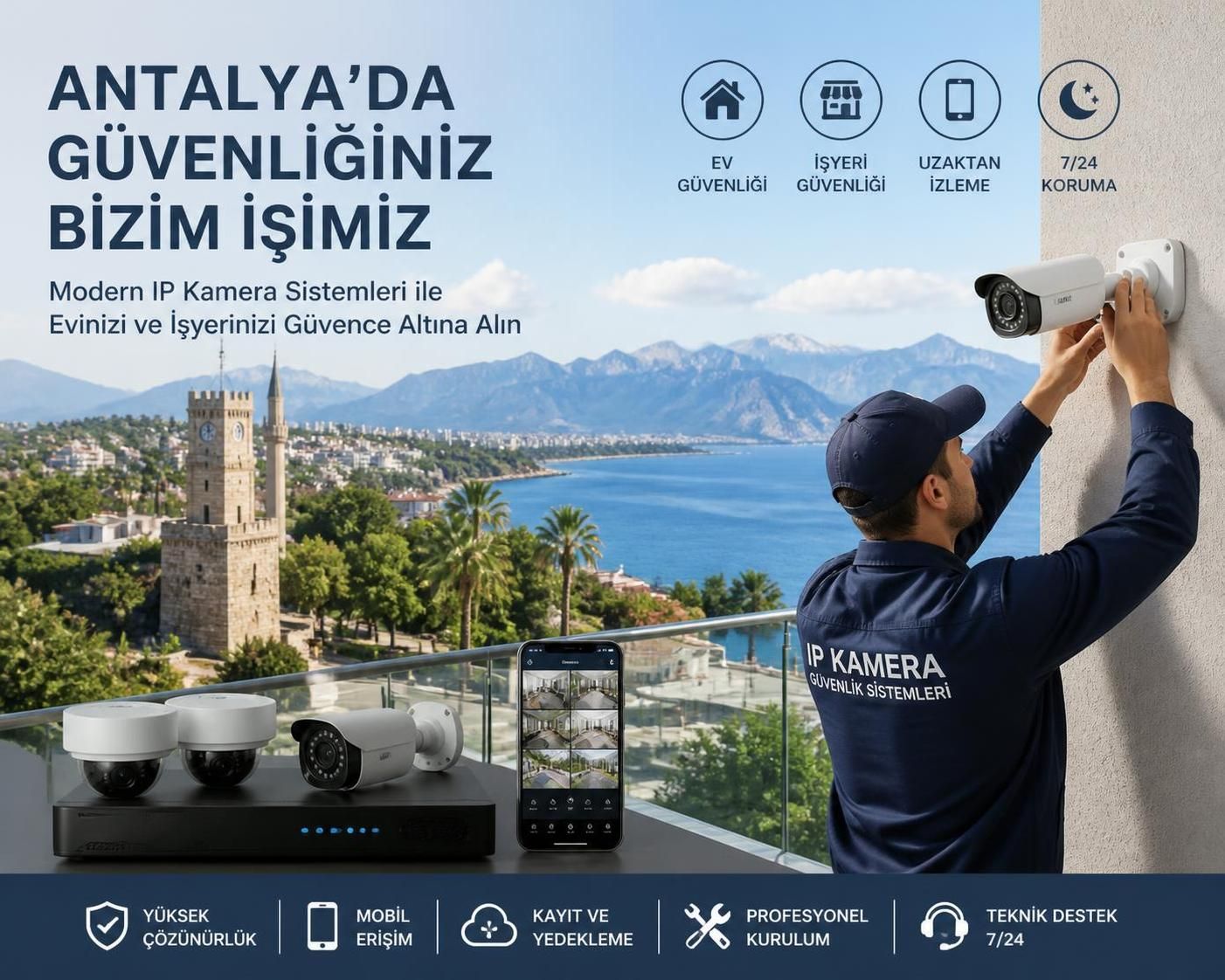 antalya'da ev ve işyerlerinizi güvenlik kameralarıyla nasıl koruyabileceğinizi öğrenin. en iyi kamera sistemleri ve kurulum detayları için rehberimiz sizi bekliyor.