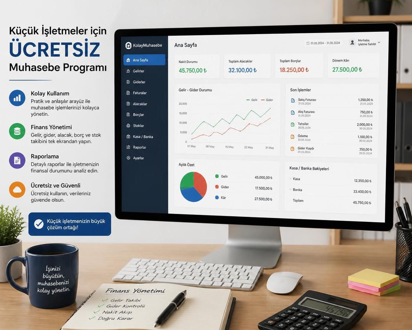 en iyi ücretsiz muhasebe programı ile küçük işletmenizi kolayca yönetin. hızlı, güvenilir ve kullanıcı dostu muhasebe çözümleriyle işlemlerinizi zahmetsizce takip edin.