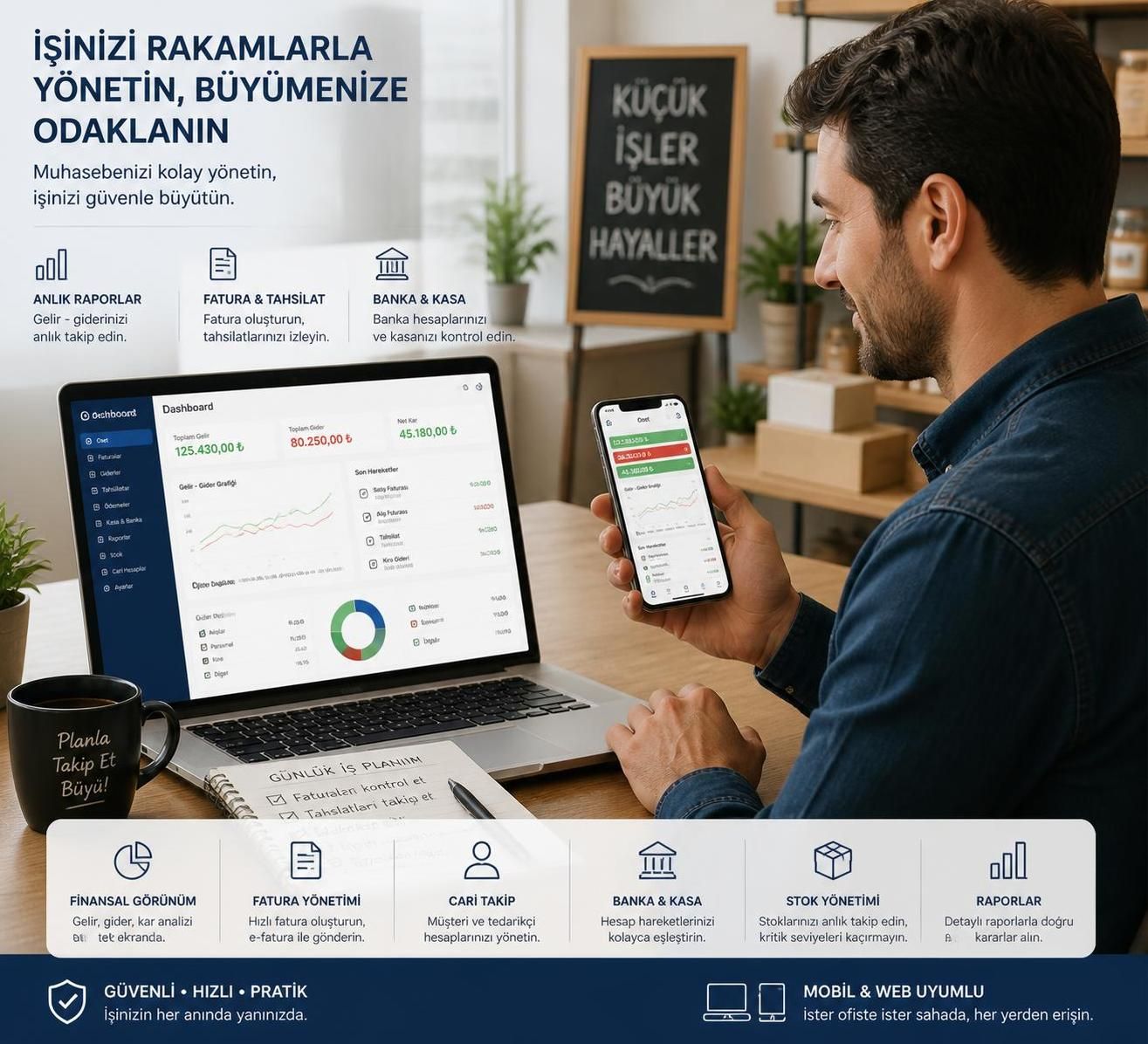 en iyi ücretsiz muhasebe programı ile küçük işletmenizi hızlı ve kolay bir şekilde yönetin. gelir-gider takibi, fatura yönetimi ve raporlama araçları sayesinde finansal kontrol tamamen sizde olsun.
