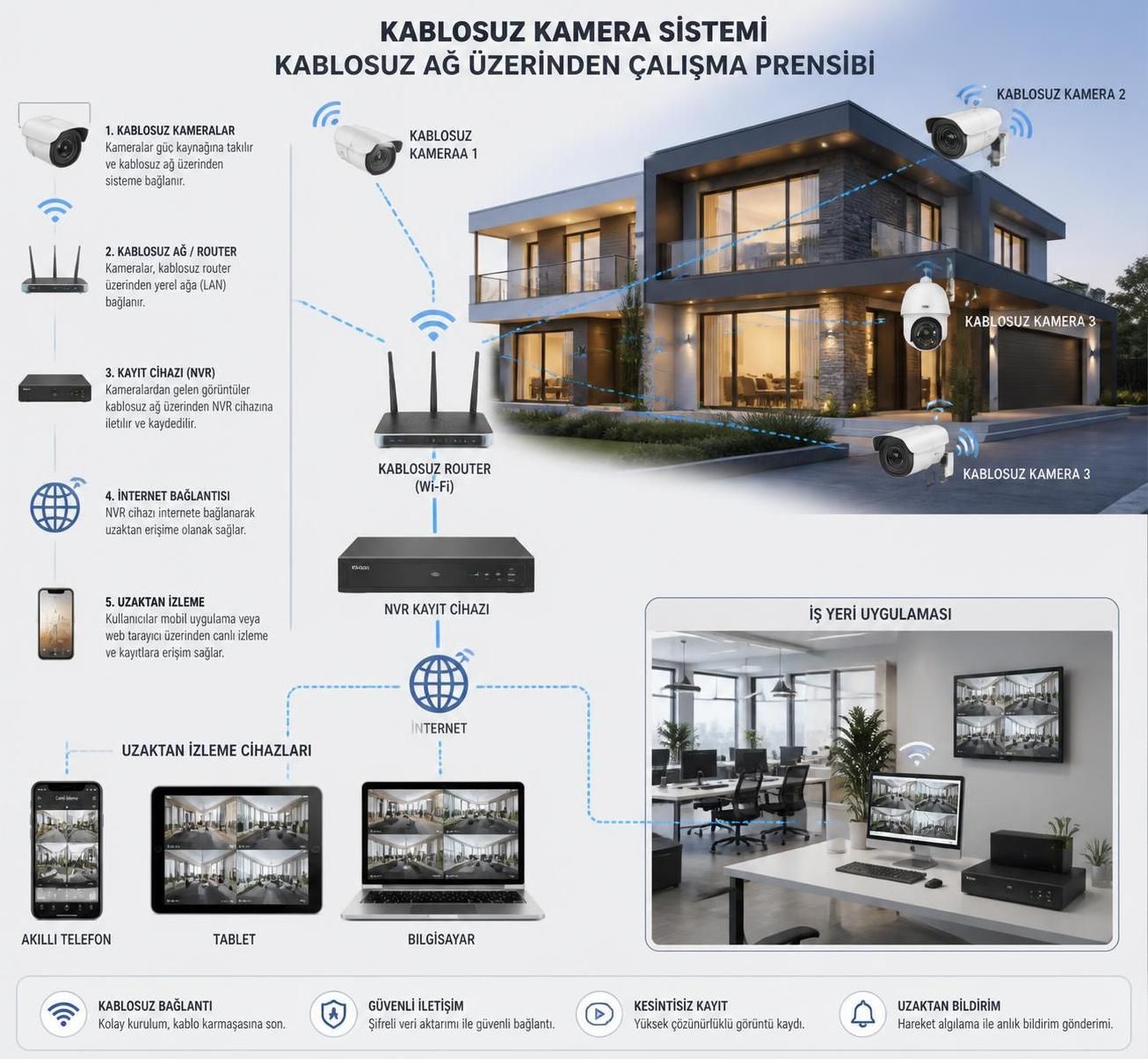 kablosuz kamera sistemleri nedir ve nasıl çalışır? bu makalede, kablosuz kameraların çalışma prensipleri, avantajları ve kullanım alanları hakkında detaylı bilgi edinebilirsiniz.