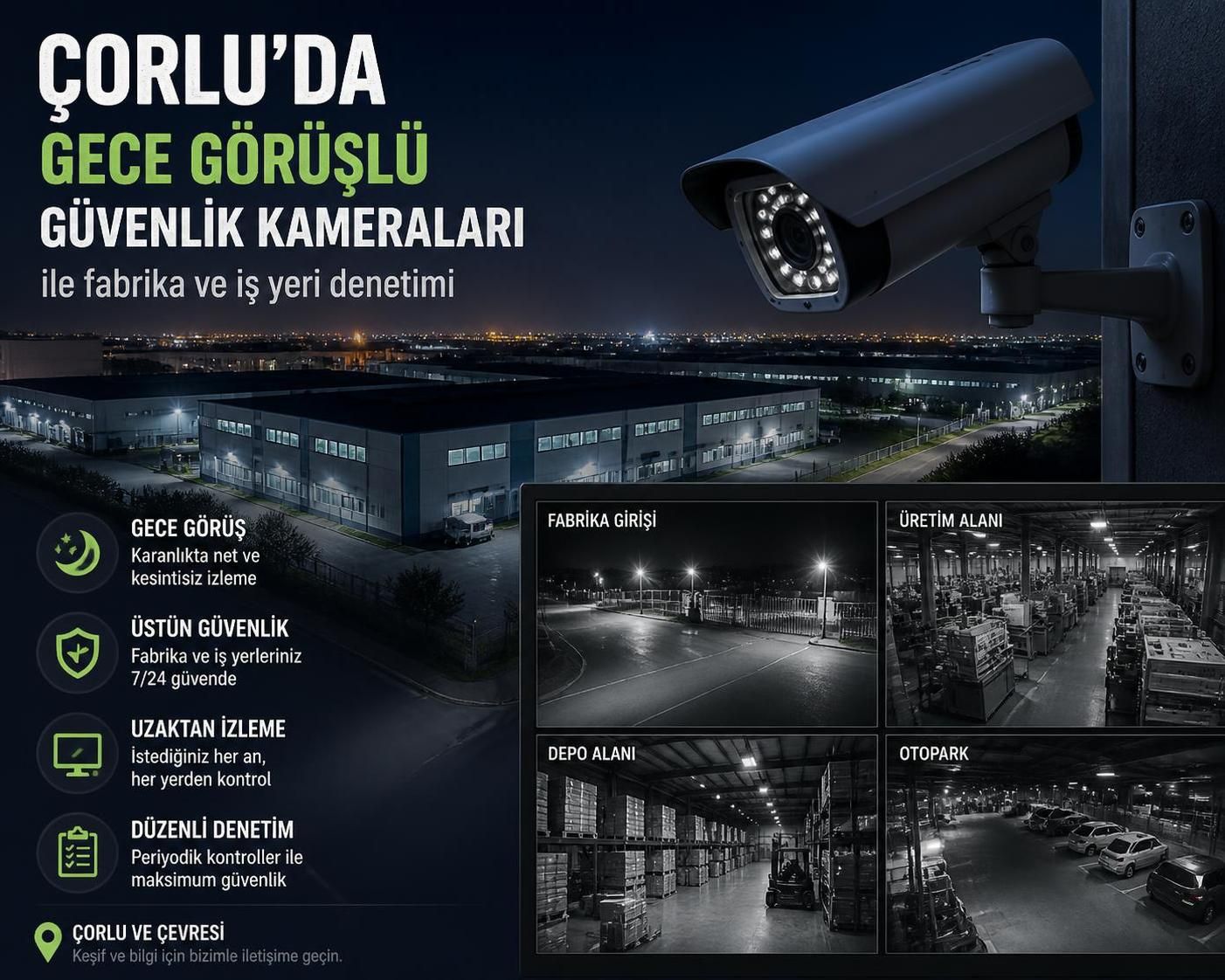 çorlu'da güvenliğinizi artırmak için en iyi kamera sistemleri çözümleri. yüksek kaliteli ve güvenilir güvenlik kameraları ile işletmenizi ve evinizi koruyun.