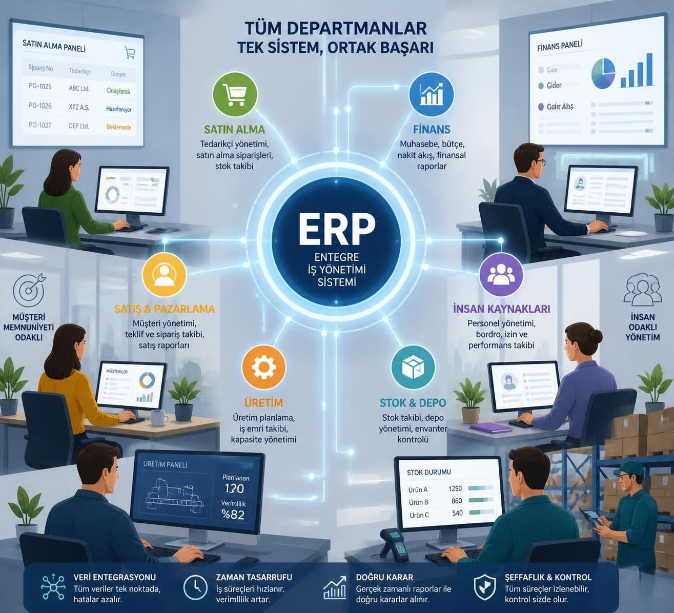 erp programı nedir ve işletmelere sağladığı faydalar nelerdir? i̇ş süreçlerinizi nasıl iyileştirdiğini ve verimliliği artırdığını keşfedin.