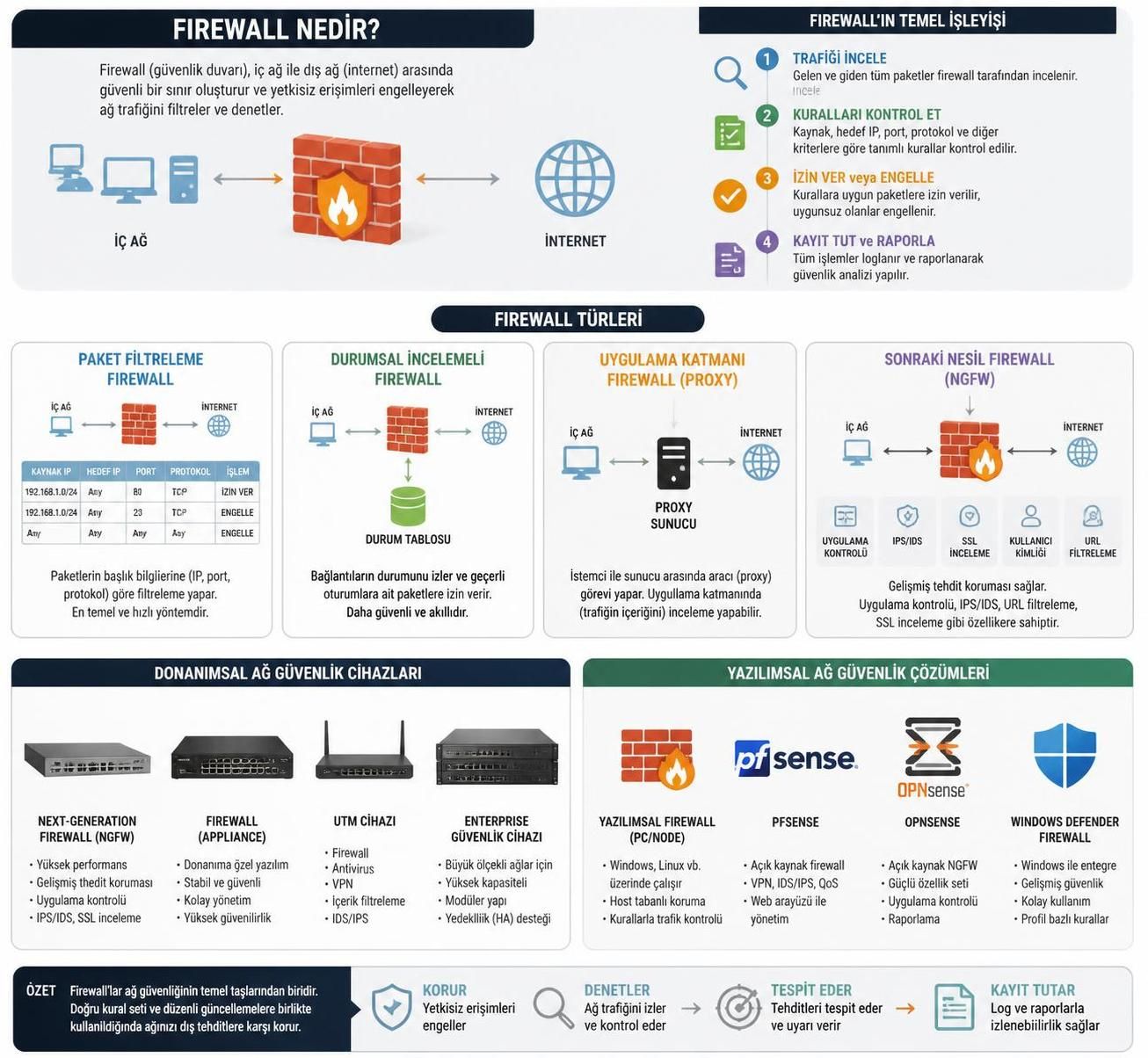 firewall cihazı nedir ve nasıl çalışır? bu temel rehberde, firewall'un tanımını, çalışma prensiplerini ve ağ güvenliğindeki önemini öğrenin.
