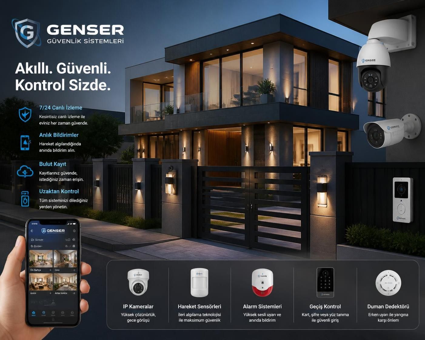 genser güvenlik sistemleri a.ş ile ev ve iş yerinizde etkili koruma yöntemleri sunuyoruz. gelişmiş güvenlik çözümlerimizle sevdiklerinizi ve işinizi güvence altına alın.