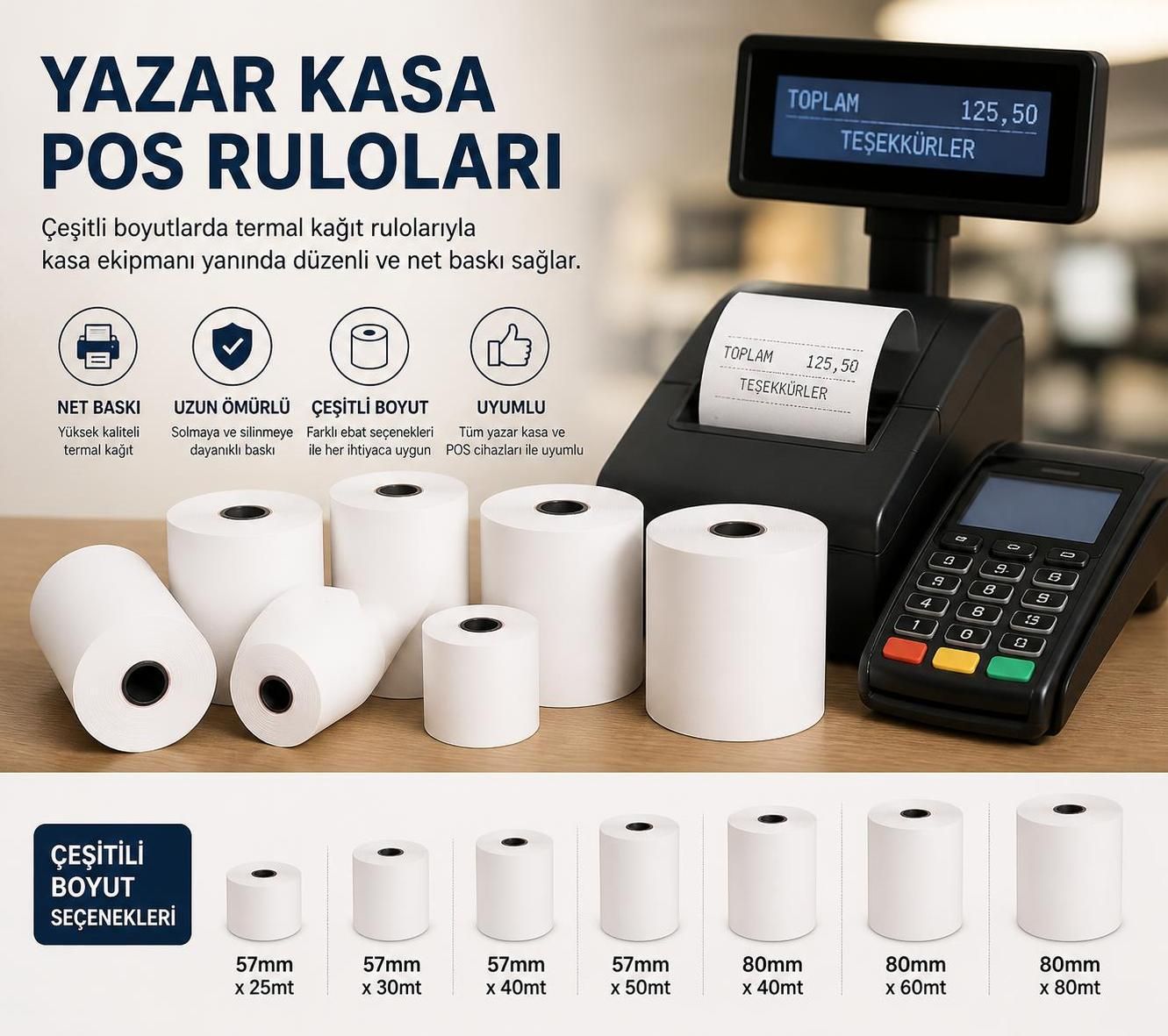 yazar kasa pos rulosu seçerken nelere dikkat etmelisiniz? doğru seçim için önemli ipuçları ve kriterler hakkında bilgi alın, işletmenizin kesintisiz çalışmasını sağlayın.